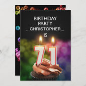 Einen Namen hinzufügen, Einladung zum 71. Geburtst (Vorne/Hinten)