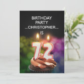 Einen Namen hinzufügen, Einladung zur 72. Geburtst (Stehend Vorderseite)