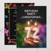 Einen Namen hinzufügen, Einladung zur 72. Geburtst (Vorne/Hinten)