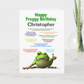 Einen Namen hinzufügen, Geburtstag, Froschwitze Karte (Vorderseite)