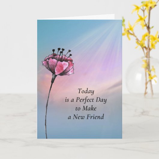 Einen neuen Freund machen Karte (Gelbe Blume)