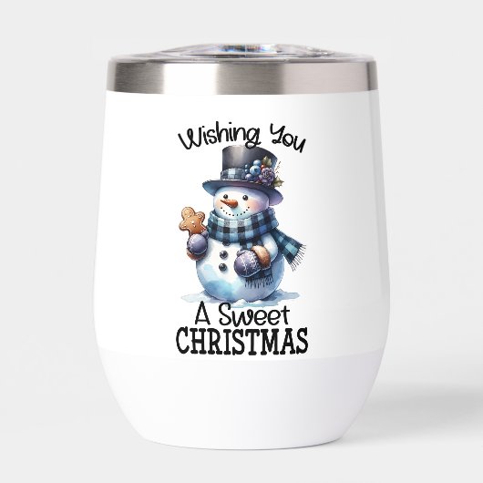 Einen niedlichen Schneemann zu Weihnachten wünsche (Vorderseite)