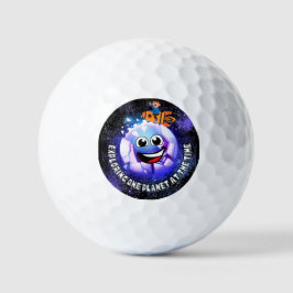 Einen Planeten zu erkunden. Junge in einer Rakete Golfball