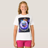 Einen Planeten zu erkunden. Junge in einer Rakete T-Shirt (Vorne ganz)