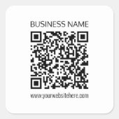 Einen QR-Code für Unternehmen sofort erstellen und Quadratischer Aufkleber (Vorderseite)