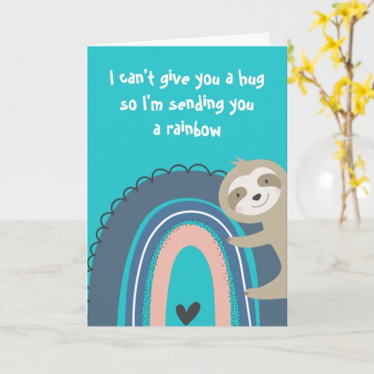 Einen Regenbogenfaultier senden Karte (Gelbe Blume)