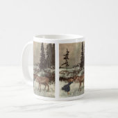 Einen Rentier an der Nase küssen Kaffeetasse (Vorderseite Links)