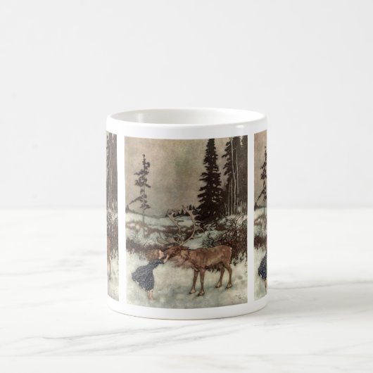 Einen Rentier an der Nase küssen Kaffeetasse (Mittel)