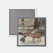 Einen Rentier an der Nase küssen Magnet (Vorderseite/Rückseite)