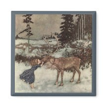 Einen Rentier an der Nase küssen