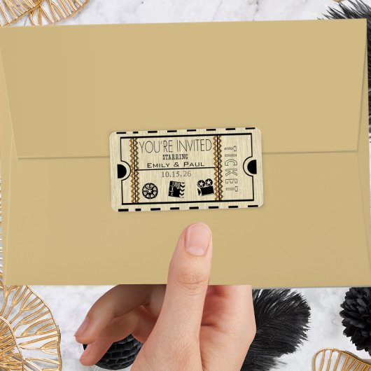 Einen Save the Date RickRack Trim einräumen Adressaufkleber