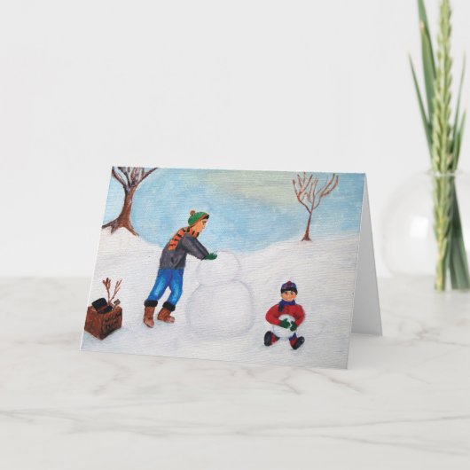 Einen Schnee-Tag zusammen verbringen Karte (Vorderseite)