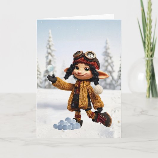 Einen Schneetag genießen Karte (Vorderseite)