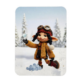 Einen Schneetag genießen Magnet