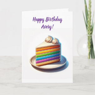 Einen schönen Geburtstag haben   Rainbow Cake Karte