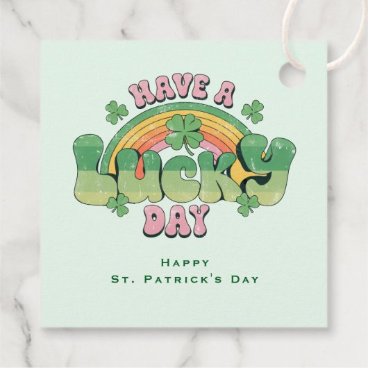 Einen schönen Retro St. Patrick's Day Geschenkanhänger (Rückseite)