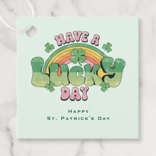 Einen schönen Retro St. Patrick's Day Geschenkanhänger (Vorderseite)