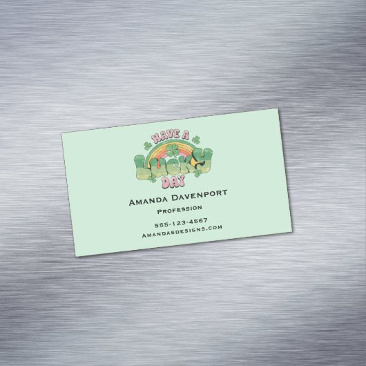 Einen schönen Retro St. Patrick's Day Magnetische Visitenkarte (Beispiel)