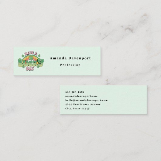 Einen schönen Retro St. Patrick's Day Mini Visitenkarte (Vorne/Hinten)