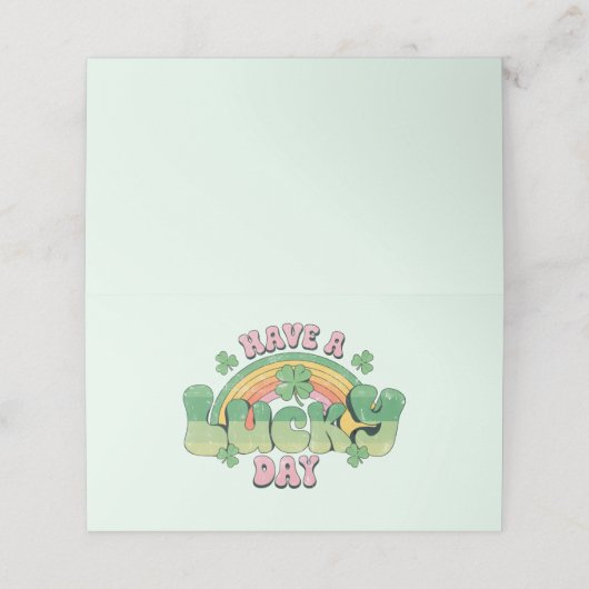 Einen schönen Retro St. Patrick's Day Platzkarte (Außenseite Aufgefaltet)