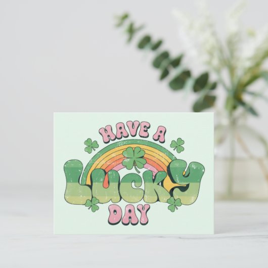 Einen schönen Retro St. Patrick's Day Postkarte (Stehend Vorderseite)
