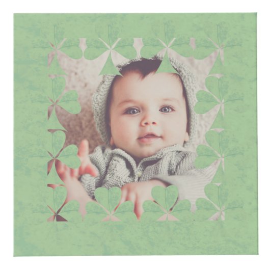 "Einen schönen St. Patrick's Day" Kleeblatt Frame Würfel (Rechts)