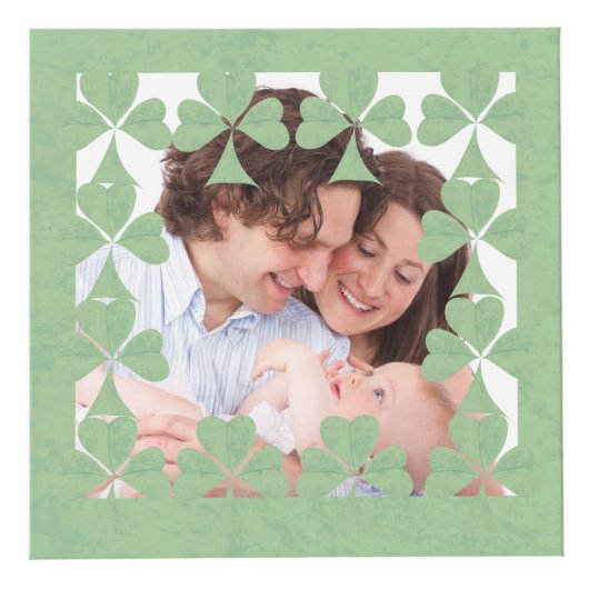 "Einen schönen St. Patrick's Day" Kleeblatt Frame Würfel (Vorderseite)