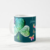 "Einen schönen St. Patrick's Day" Kleeblatt Kaffeetasse (Vorderseite Links)