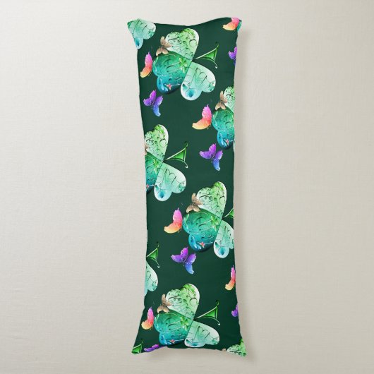 "Einen schönen St. Patrick's Day" Kleeblatt Sherpa Seitenschläferkissen (Vorderseite Vertikal)