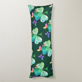 "Einen schönen St. Patrick's Day" Kleeblatt Sherpa Seitenschläferkissen (Rückseite (Vertikal))