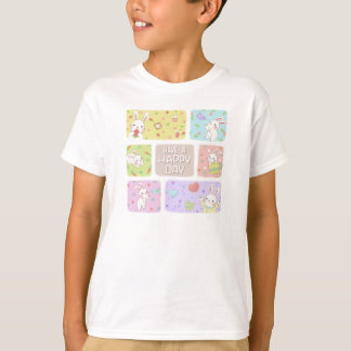 Einen schönen Tag: Süße Hasen-Illustration T-Shirt