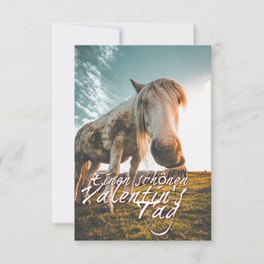 Einen schönen Valentinstag mit schauendem Pferd (Vorderseite)