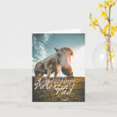 Einen schönen Valentinstag mit schauendem Pferd Karte (Gelbe Blume)