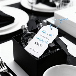 Einen Schuss abgeben Wir heiraten Weiß & Blau Geschenkanhänger