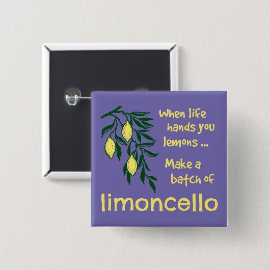 Einen Stapel Limoncello Lemon Lemon Likör erstelle Button (Vorne & Hinten)