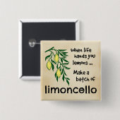Einen Stapel Limoncello Lemon Lemon Likör erstelle Button (Vorne & Hinten)