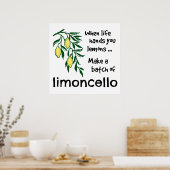 Einen Stapel Limoncello Lemon Lemon Likör erstelle Poster (Küche)