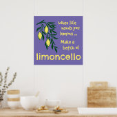 Einen Stapel Limoncello Lemon Lemon Likör erstelle Poster (Küche)