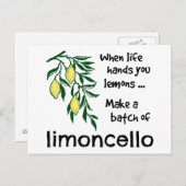 Einen Stapel Limoncello Lemon Lemon Likör erstelle Postkarte (Vorne/Hinten)