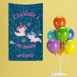 Einen süßen und glücklichen Axolotl-Geburtstag fei Banner