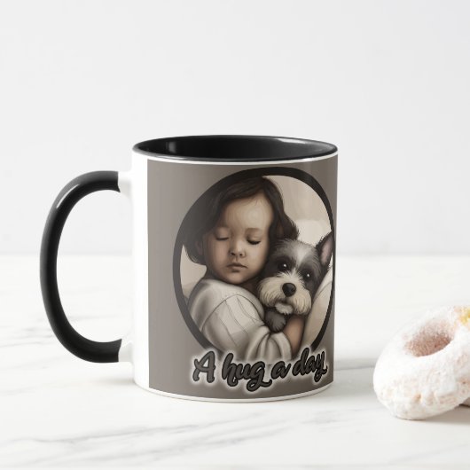 Einen Tag lang umarmen Tasse (Mit Donut)