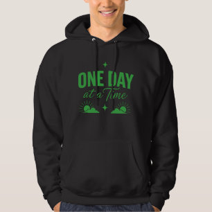 Einen Tag nach dem anderen Motiv-Typografie Schwar Hoodie