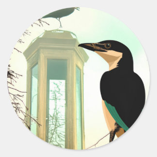 Einen tiefen Atemzug vor den kalten Sets hinein. Runder Aufkleber