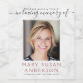 Einen Toast in der Erinnerung an das Foto-Gedächtn Weinetikett (Einzelnes Label)