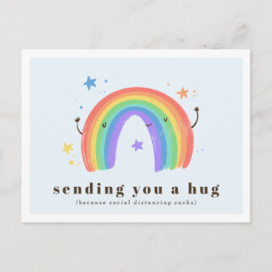 Einen Umarmung senden   Regenbogen-Magie Postkarte
