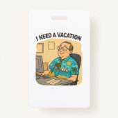 einen Urlaub und Kaffee im Büro brauchen Ausweis (Rückseite)