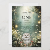 Einen verzauberten Wald zum ersten Geburtstag dreh Einladung (Vorderseite)