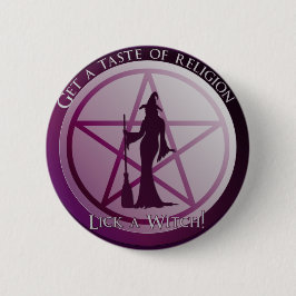 Einen Vorgeschmack auf Religion. Lasst eine Hexe! Button