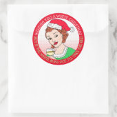 Einen Weihnachtsfeiertag im Weißen Spaß wünschen Runder Aufkleber (Tasche)