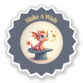 Einen Wunsch machen - Niedlicher Drachenaufkleber Aufkleber (Vorderseite)